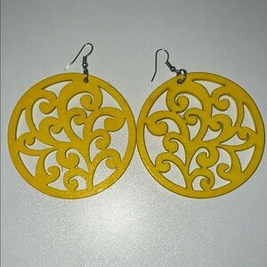 Yellow Filigree Earrings